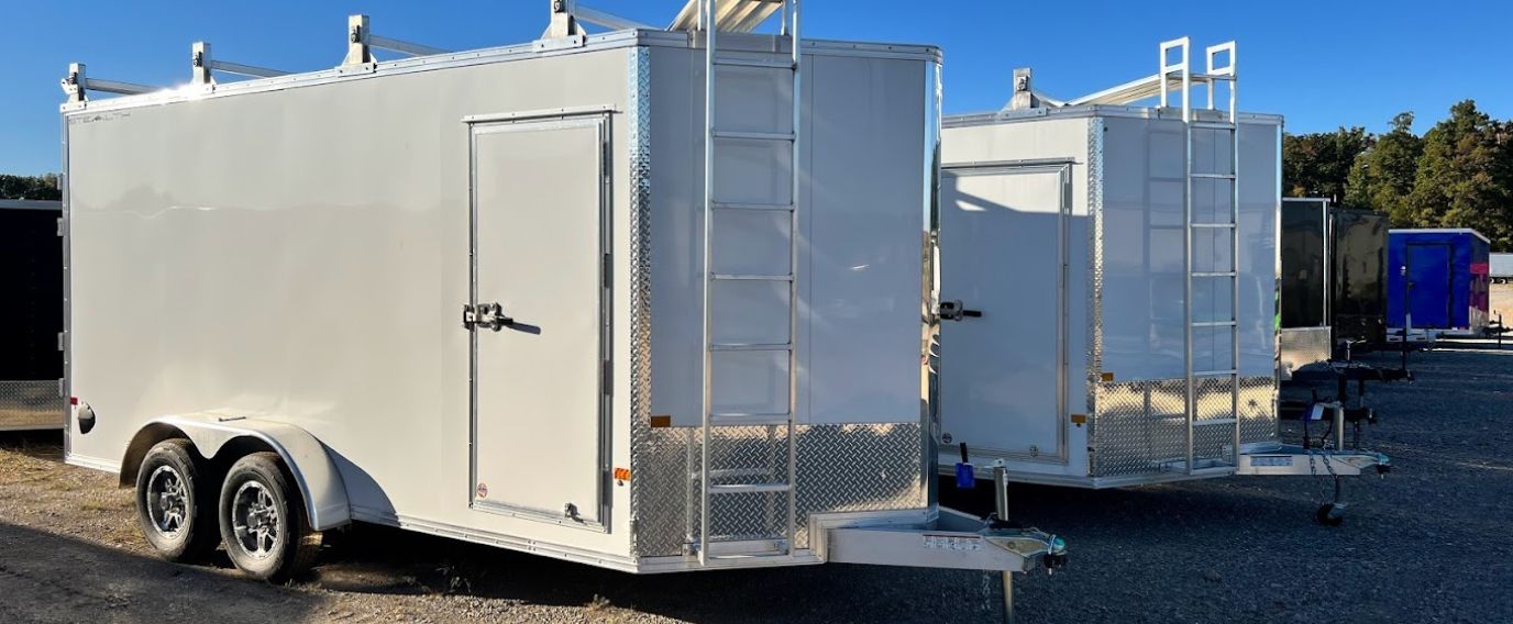 Cargo Trailers on a Trailer Dealer Lot