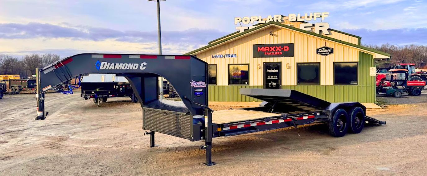 A Diamond C Trailer in a Trailer Dealer Yard